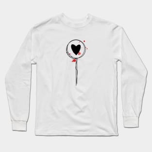 Lollipop Candy Love Line Black Heart art Long Sleeve T-Shirt